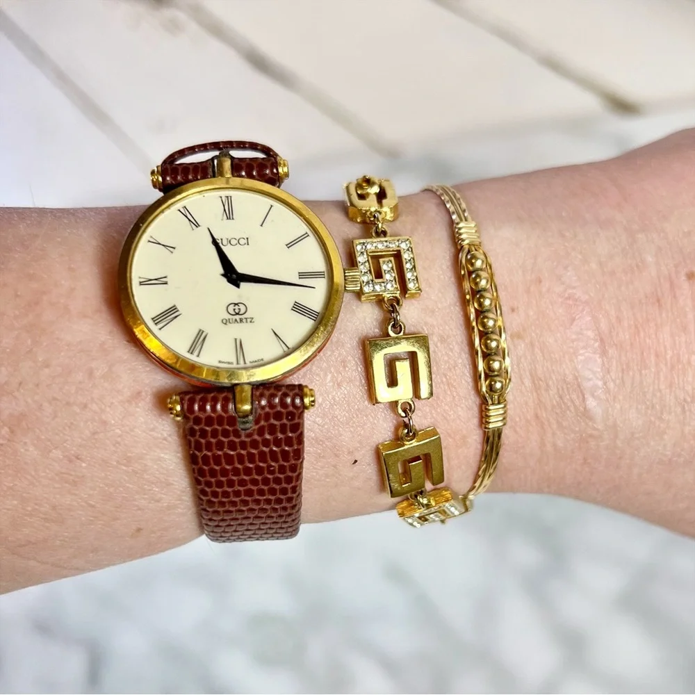 Givenchy Crystal & Gold Plated Logo Bracelet
